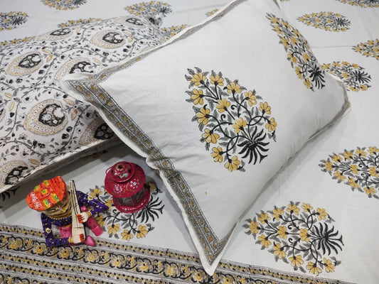 Hand Block Printed Bedsheet – King & Queen Size | Luxurious & Breathable