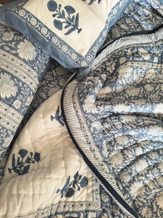 Jaipuri Hand Block Printed Cotton Razai | Soft & Lightweight Quilt