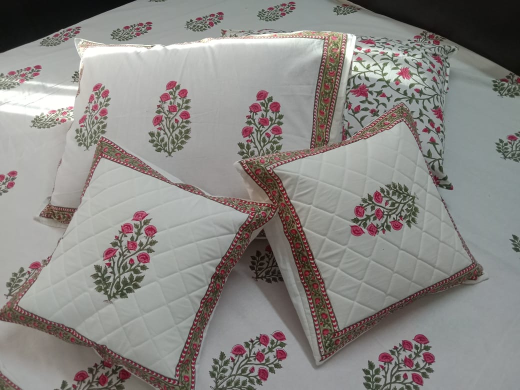 Sanganeri Charm Pure Cotton Handcrafted Bedsheet I Traditional Hand Block Bedsheet