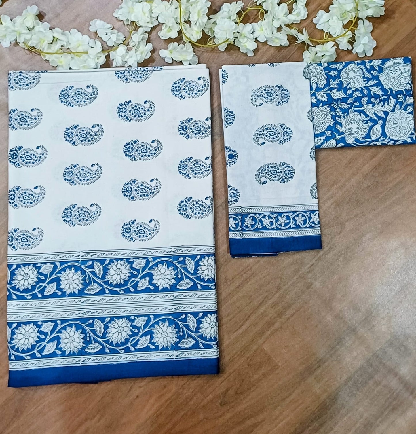 Sanganeri Charm Pure Cotton Handcrafted Bedsheet I Traditional Hand Block Bedsheet