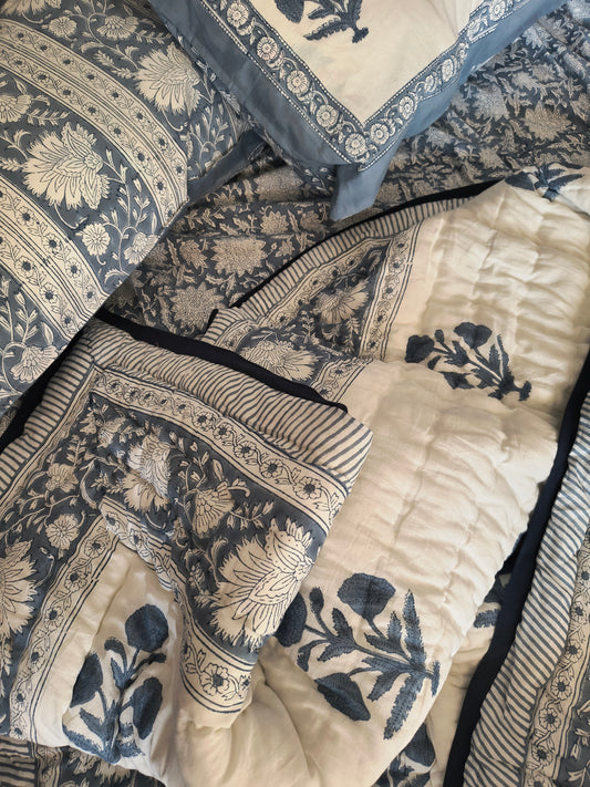 Jaipuri Hand Block Printed Cotton Razai | Soft & Lightweight Quilt